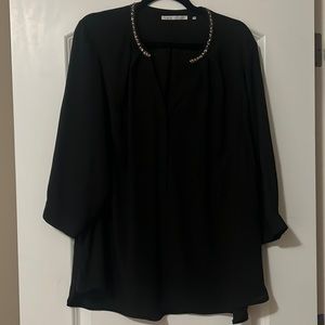 Violet + Claire Black Sheer Blouse